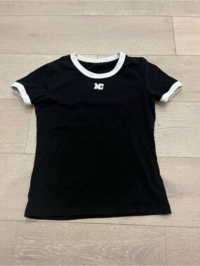Black Ringer Tee with White Trim